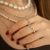 Summer Gold bracelet with Amazonite and 14k yellow gold